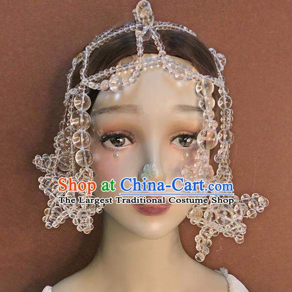 Top Catwalks Wedding Headdress Baroque Bride Beads Star Hat Stage Show Tassel Hair Clasp
