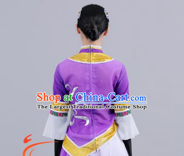 China Mongolian Nationality Stage Performance Clothing Ethnic Female Dance Garments Mongol Minority Folk Dance Purple Dress