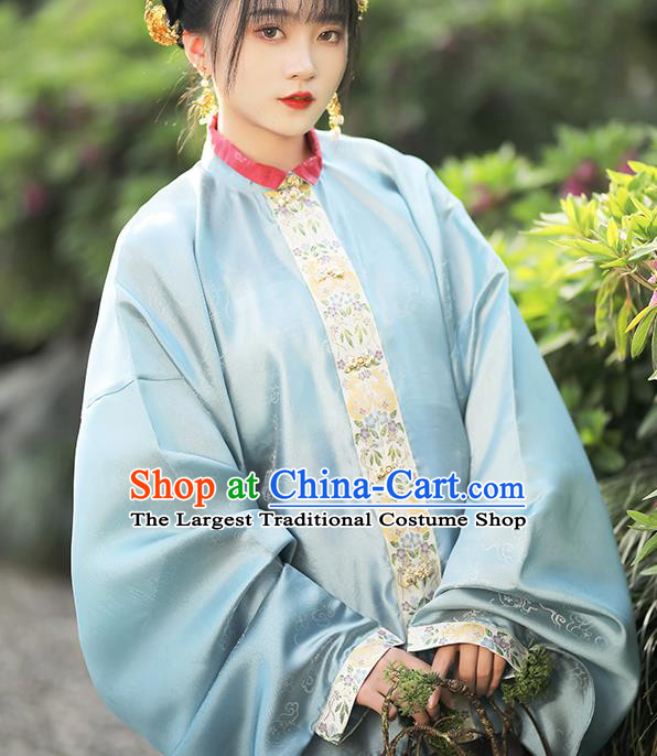 China Traditional Hanfu Garments Ming Dynasty Historical Clothing Ancient Nobility Lady Embroidered Dress Full Set