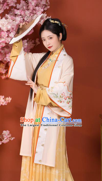 China Ancient Patrician Woman Hanfu Dress Garments Traditional Song Dynasty Nobility Lady Historical Clothing
