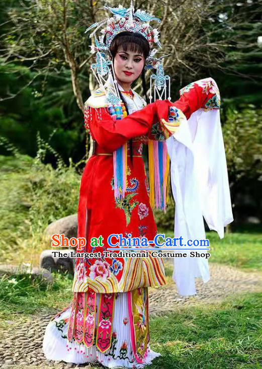 Chinese Shaoxing Opera Imperial Consort Garment Beijing Opera Court Beauty Clothing Traditional Peking Opera Hua Tan Red Dress