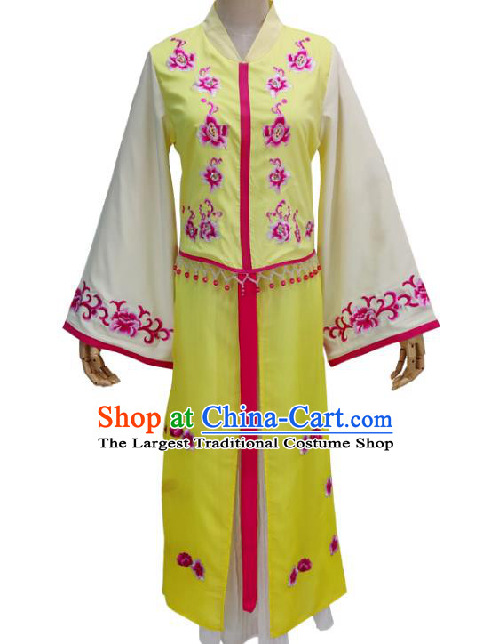 Chinese Shaoxing Opera Princess Garment Beijing Opera Hua Tan Clothing Traditional Peking Opera Diva Yellow Dress