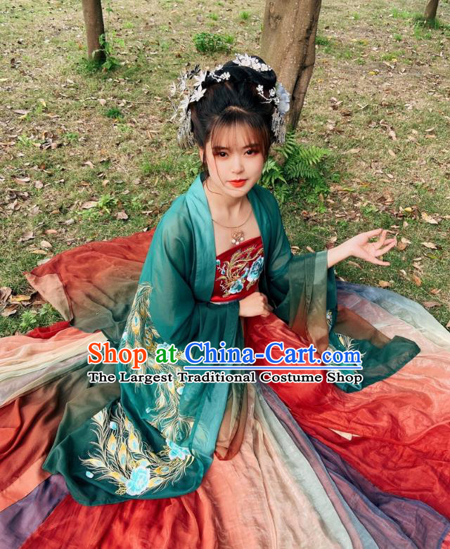 China Traditional Tang Dynasty Palace Princess Historical Clothing Ancient Court Beauty Wedding Hanfu Dress Garments