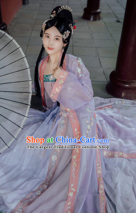 China Ancient Princess Hanfu Dress Garments Traditional Song Dynasty Court Beauty Historical Clothing