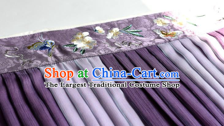 China Ancient Imperial Consort Purple Hanfu Dress Garments Traditional Song Dynasty Court Woman Historical Clothing