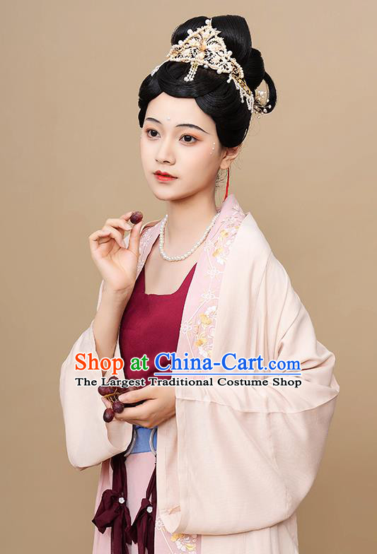 China Traditional Song Dynasty Palace Woman Historical Clothing Ancient Royal Princess Hanfu Dress Garments