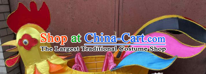 Handmade Chinese New Year Performance Prop Traditional Spring Lantern Festival Cock Land Boat Folk Dance Stage Property