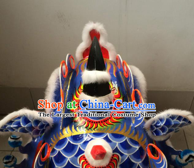 Handmade Chinese Folk Dance Stage Property New Year Performance Prop Traditional Spring Lantern Festival Blue Kylin Head