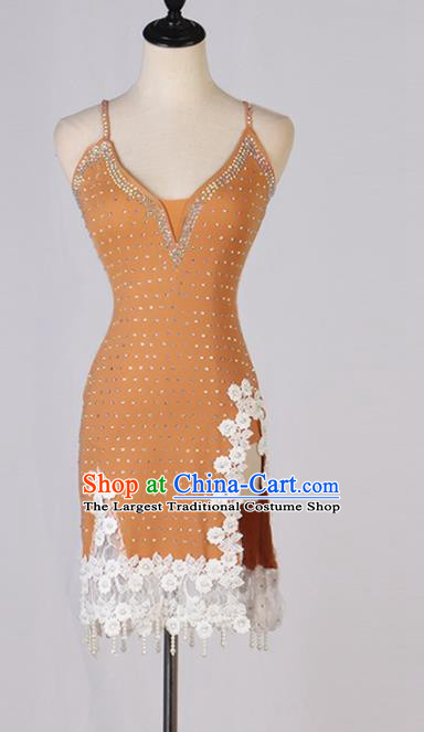 Professional Samba Dance Competition Costume Women Cha Cha Clothing Latin Dance Ginger Dress Ballroom Dancing Lace Fashion