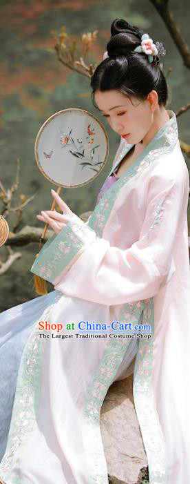 China Traditional Hanfu Apparels Song Dynasty Young Woman Hanfu Dress Ancient Country Lady Historical Garment Clothing