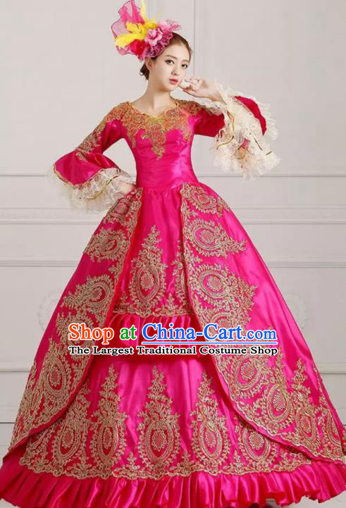 Custom Drama Countess Rosy Dress Europe Female Clothing European Vintage Full Dress Western Court Woman Fashion