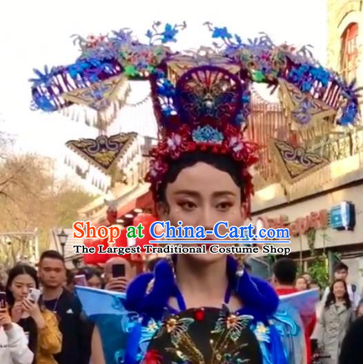 Custom China Catwalks Headdress Court Hair Accessories Stage Show Hair Crown Deluxe Cloisonne Phoenix Coronet