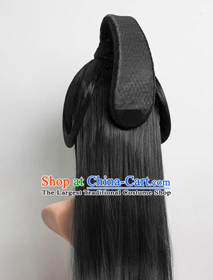 Chinese Han Dynasty Empress Hairpieces Traditional Hanfu Palace Woman Wigs Chignon Ancient Queen Wei Zifu Headdress