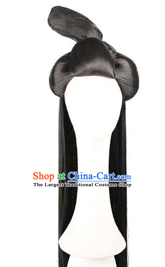 Chinese Traditional Hanfu Court Dance Wigs Chignon Ancient Princess Headdress Han Dynasty Palace Woman Hairpieces