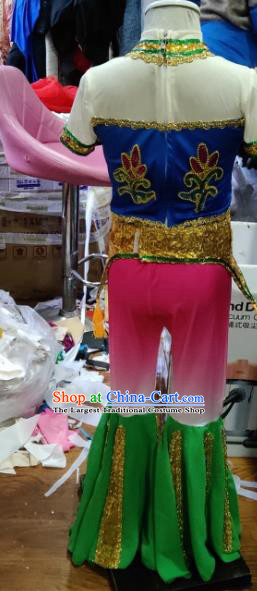 Chinese Classical Dance Green Outfits Girl Fairy Dance Dress Flying Apsaras Dance Clothing Children Performance Uniforms