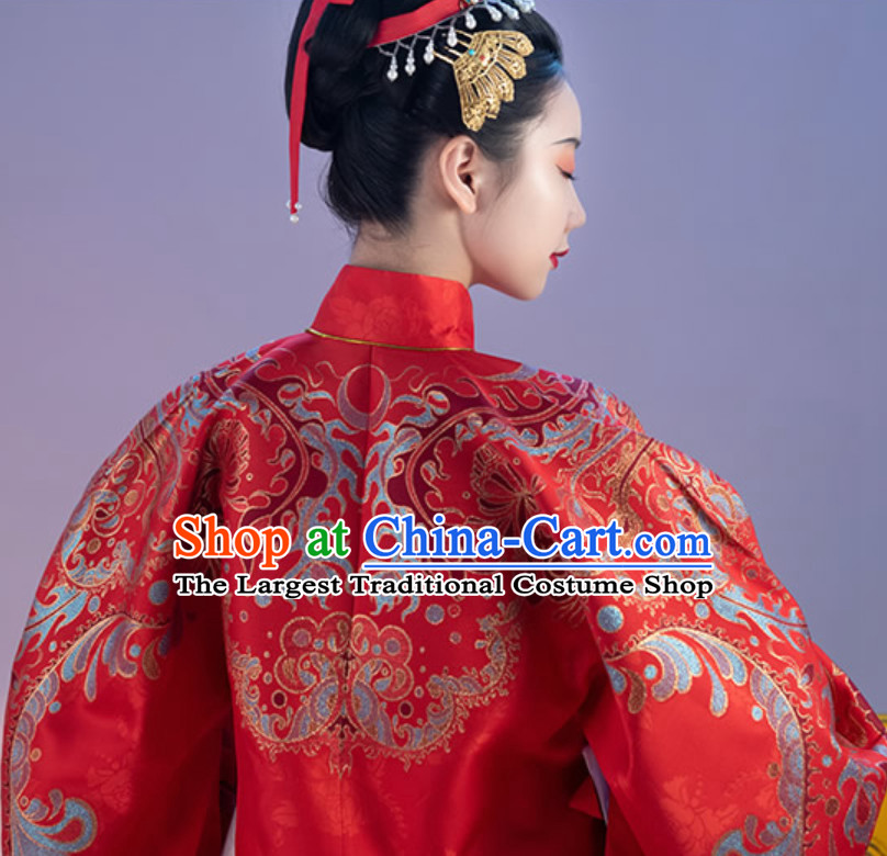 Top Chinese Ancient Imperial Queen Wedding Embroidered Garment Ming Dynasty Princess Garments for Women
