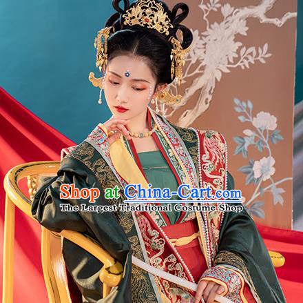 China Traditional Song Dynasty Wedding Historical Garments Clothing Ancient Empress Embroidered Hanfu Dress Costumes Complete Set