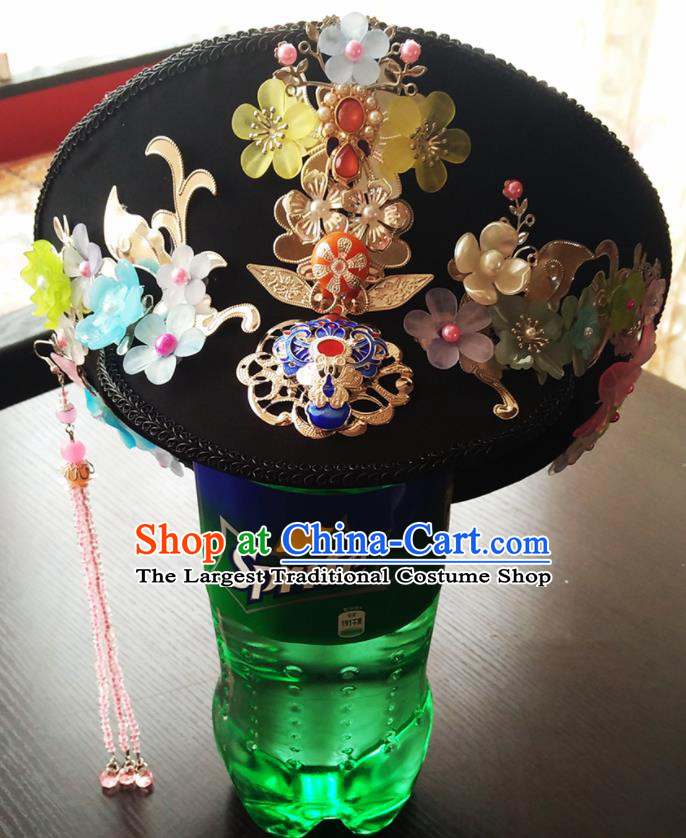 China Handmade Qing Dynasty Princess Hair Crown Traditional Drama Chronicle Of Life Headwear Ancient Court Beauty Hat