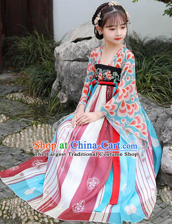 China Children Hanfu Dress Ancient Girl Fairy Fashion Costume Traditional Dance Clothing