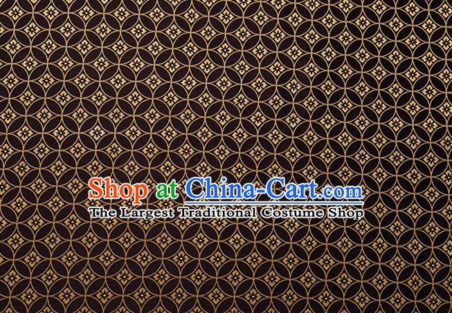 China Jacquard Tapestry Traditional Tang Suit Fabric Brown Copper Pattern Brocade Material Hanfu Silk Damask