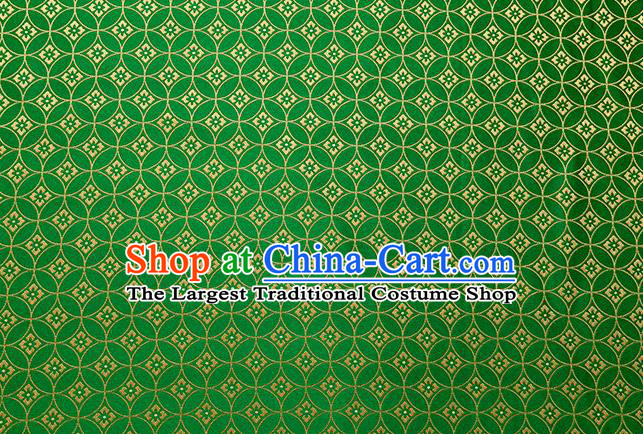China Green Copper Pattern Brocade Material Hanfu Silk Damask Jacquard Tapestry Traditional Tang Suit Fabric