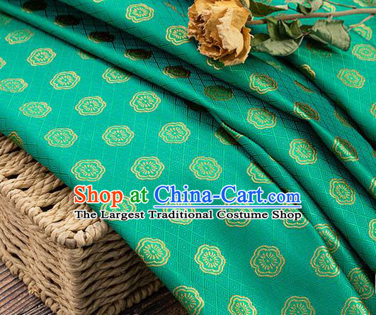 China Jacquard Satin Tapestry Traditional Cheongsam Textile Material Classical Plum Blossom Pattern Green Brocade Fabric Tang Suit Silk Damask