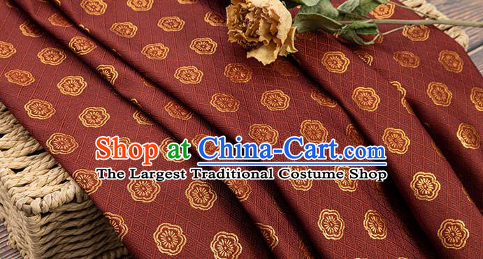 China Classical Plum Blossom Pattern Red Brocade Fabric Tang Suit Silk Damask Jacquard Satin Tapestry Traditional Cheongsam Textile Material