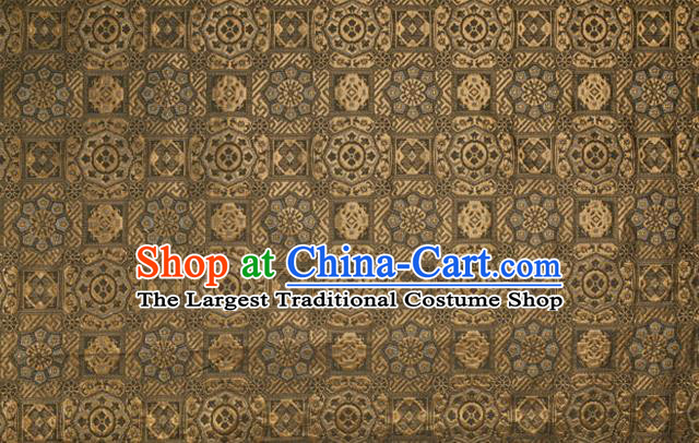 China Classical Medallion Pattern Tapestry Traditional Hanfu Dress Silk Fabric Light Brown Brocade Tang Suit Damask