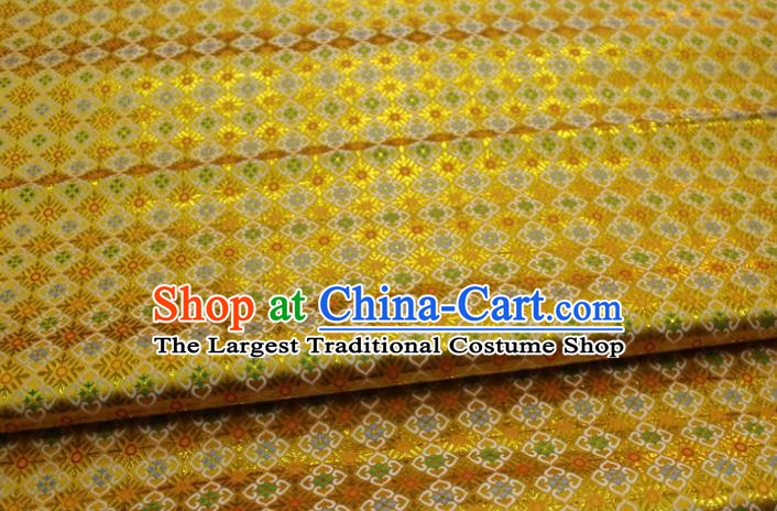 China Jacquard Brocade Mongolian Robe Satin Damask Classical Pattern Golden Tapestry Material Traditional Silk Fabric