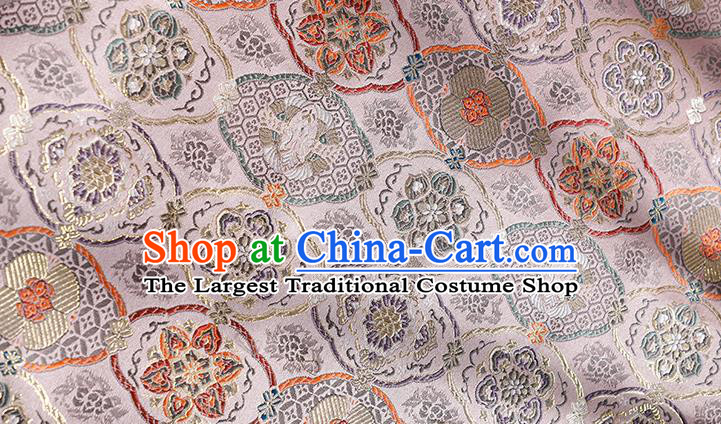 China Classical Cheongsam Pink Satin Damask Tang Suit Tapestry Traditional Lotus Pattern Brocade Material Jacquard Silk Fabric