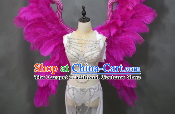 Custom Catwalks Butterfly Wings Cosplay Angel Giant Accessories Miami Stage Show Deluxe Rosy Feather Wings Christmas Performance Props
