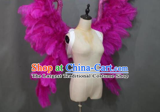 Custom Catwalks Butterfly Wings Cosplay Angel Giant Accessories Miami Stage Show Deluxe Rosy Feather Wings Christmas Performance Props