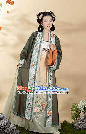 China Traditional Female Hanfu Garments Song Dynasty Royal Princess Historical Clothing Ancient Young Beauty Dresses