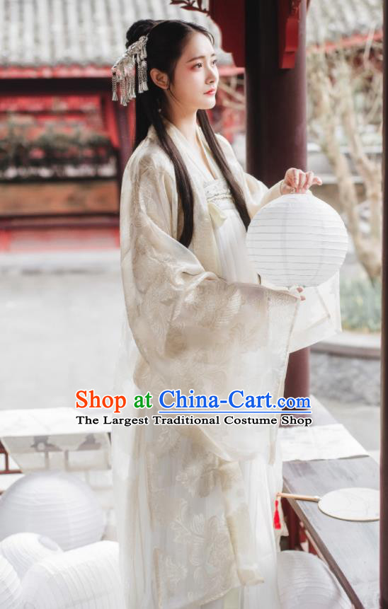 China Traditional Historical Costumes Ancient Fairy Hanfu Dress Garments Jin Dynasty Imperial Consort Clothing