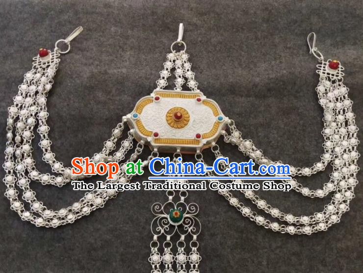 Handmade China Tibetan Robe Waistband Jewelry Zang Nationality Cupronickel Waist Accessories Ethnic Wedding Tassel Pendant