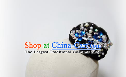 Chinese Women Group Performance Headdress Beauty Dance Hairpieces Traditional Jasmine Flower Dance Wigs Chignon Classical Dance Hair Accessories