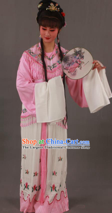 Chinese Traditional Shaoxing Opera Nobility Lady Clothing Beijing Opera Diva Garment Costumes Ancient Court Woman Pink Dress Outfits