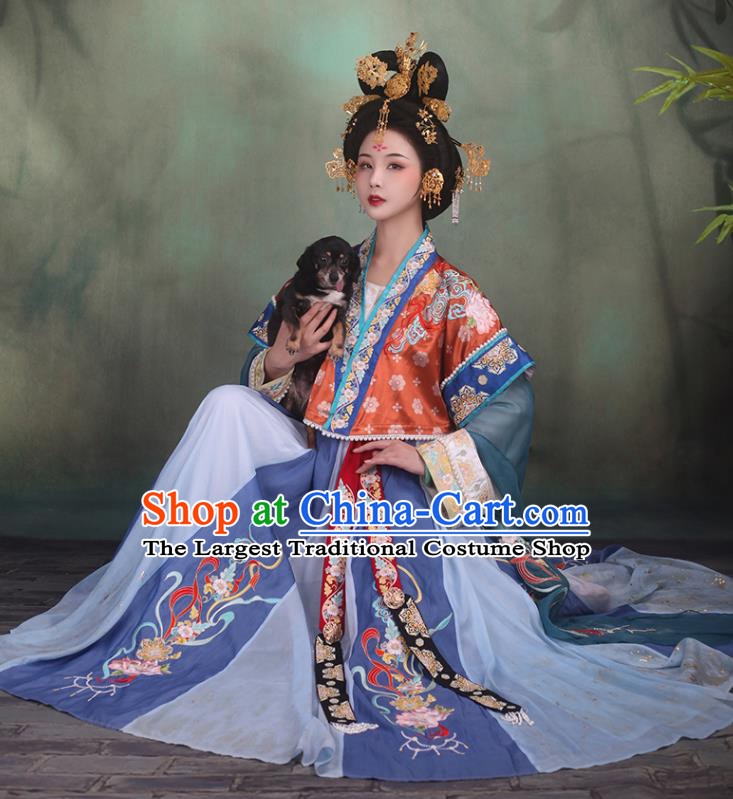 China Tang Dynasty Palace Princess Historical Clothing Ancient Goddess Garment Costumes Traditional Flying Apsaras Hanfu Dress
