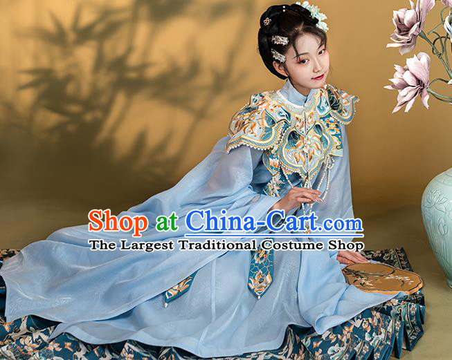 China Ming Dynasty Royal Infanta Historical Clothing Ancient Noble Woman Garment Costumes Traditional Embroidered Hanfu Dresses