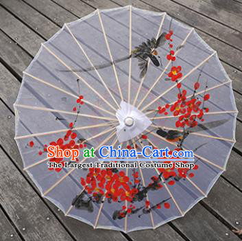 Chinese Hand Painting Plum Blossom Umbrella Classical Umbrellas Silk Umbrella Traditional Hanfu Bumbershoot Dance Prop