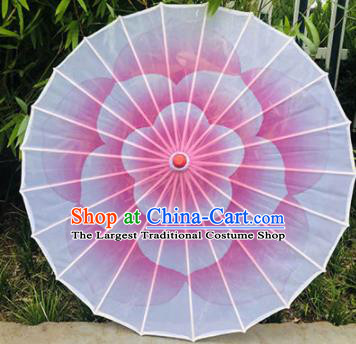 Chinese Traditional Silk Bumbershoot Classical Dance Umbrella Opening Dance Umbrella Pink Jasmine Flower Umbrellas Stage Performance Umbrella