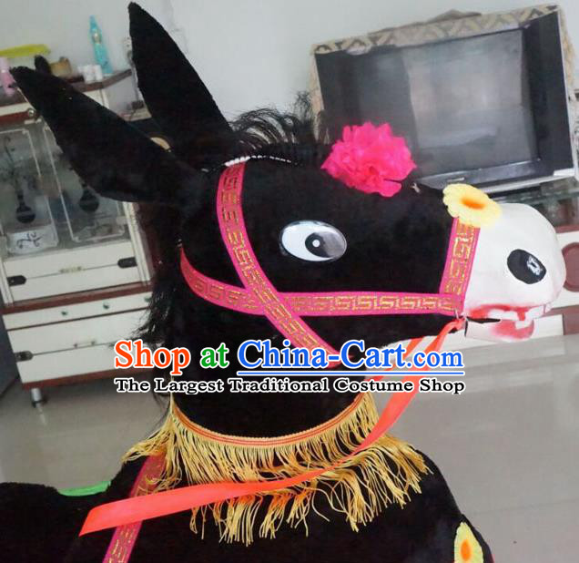 Chinese Folk Dance Accessories New Year Performance Props Yangko Dance Black Donkey Land Boat