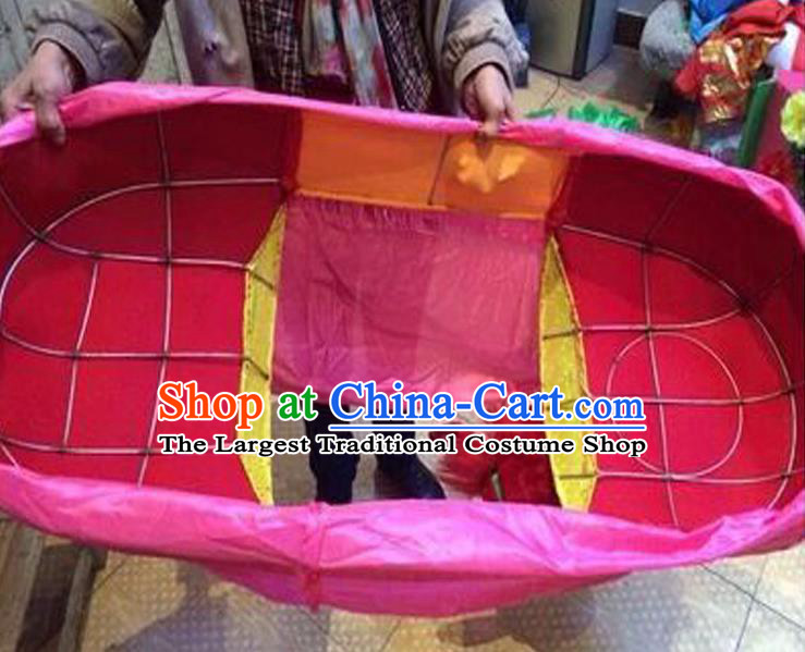 Chinese Yangko Dance Red Donkey Land Boat Folk Dance Accessories New Year Performance Props