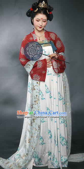 China Tang Dynasty Empress Historical Clothing Traditional Court Woman Hanfu Dress Ancient Imperial Concubine Garment Costumes