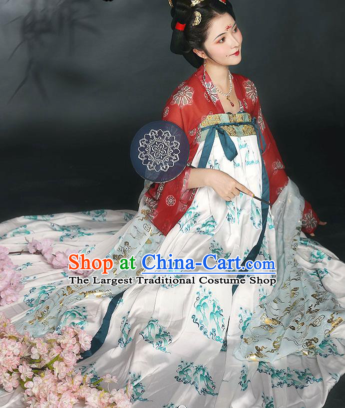 China Tang Dynasty Empress Historical Clothing Traditional Court Woman Hanfu Dress Ancient Imperial Concubine Garment Costumes