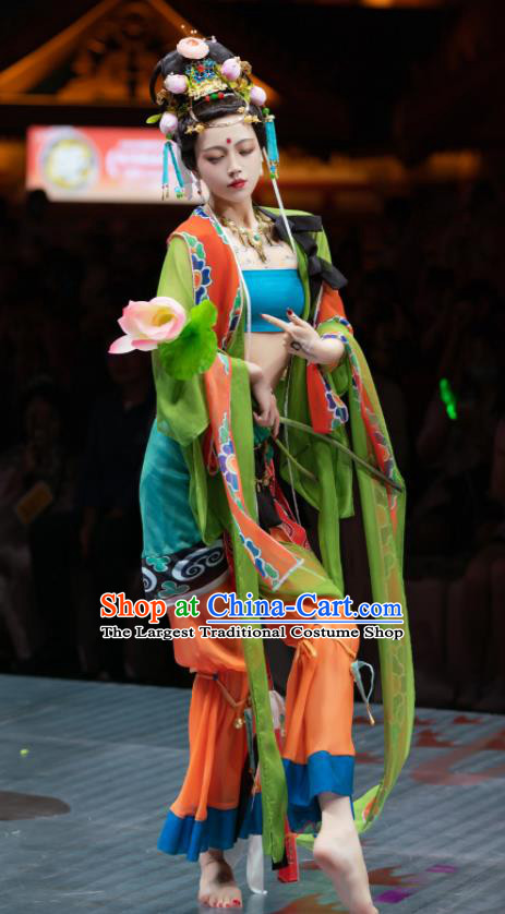 China Traditional Dunhuang Flying Apsaras Replica Garment Costumes Ancient Flowers Fairy Hanfu Clothing Classical Dance Apparels