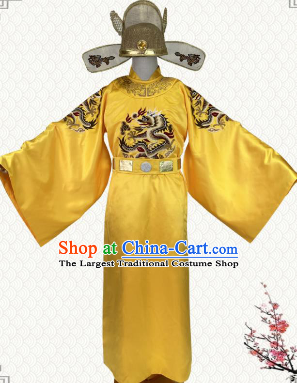 China Ancient Empress Yellow Imperial Robe Apparels Drama Zhao Kungyin Clothing Song Dynasty Monarch Garment Costumes and Hat