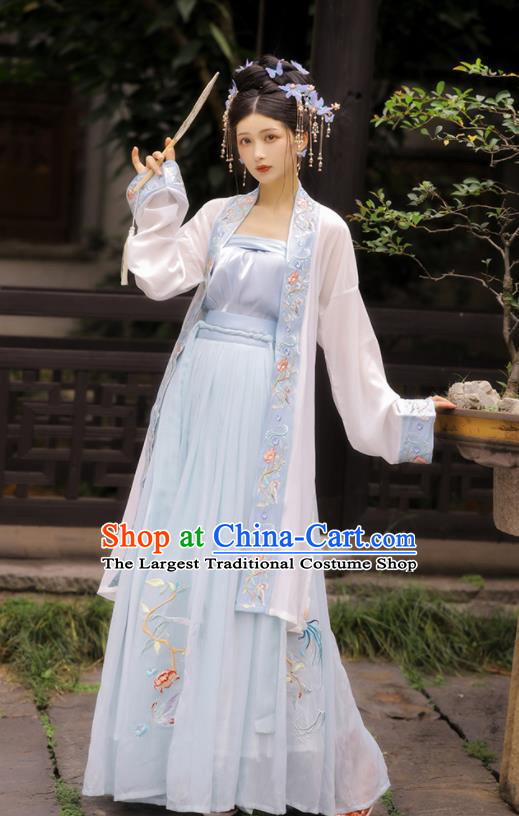 China Song Dynasty Royal Princess Hanfu Dress Traditional Historical Clothing Ancient Court Woman Garment Costumes