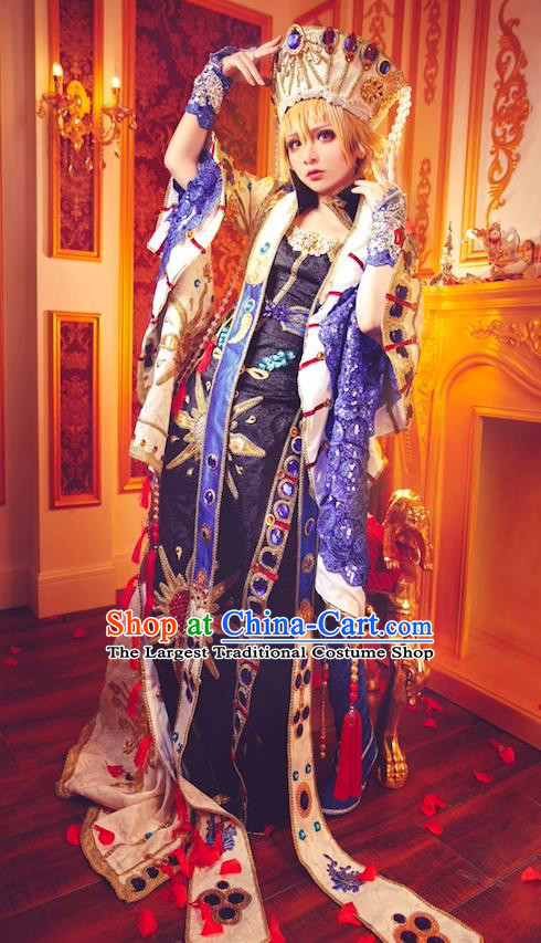 Custom Cosplay Queen Dress Halloween Fancy Ball Empress Garment Costume Baroque Court Woman Clothing