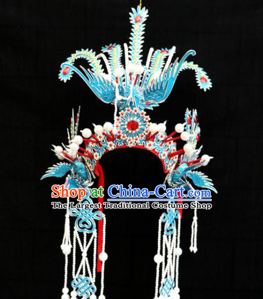 China Ancient Princess Helmet Shaoxing Opera Hua Tan Hat Beijing Opera Diva Phoenix Coronet Headdress